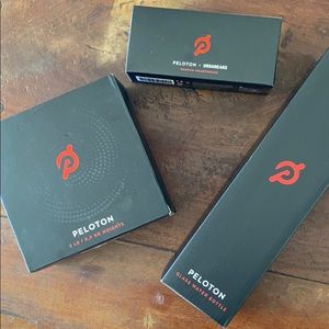Peloton accessory’s- weights, bottle, headphones